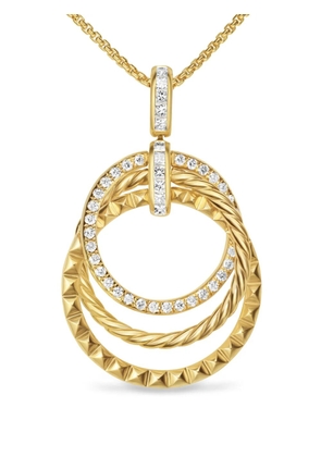 David Yurman 18kt yellow gold Crossover Trio diamond pendant necklace (1.25mm)
