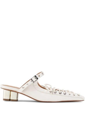 GANNI laced leather mules - White