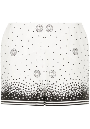 Elie Saab monogram-print cotton shorts - White