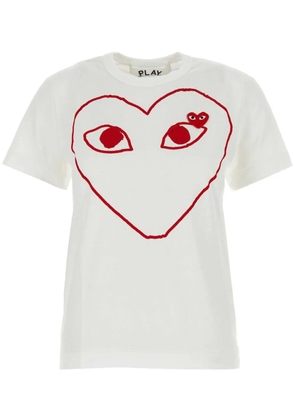Comme Des Garçons Play logo-print cotton T-shirt - White