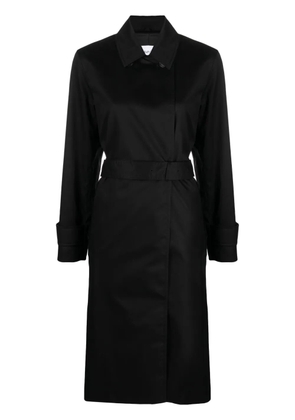 Calvin Klein spread-collar belted trench coat - Black