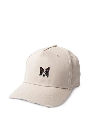 PELO FOUNDATION border collie embroidered baseball cap - Neutrals
