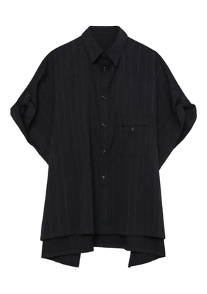 Y's pinstripe short-sleeve shirt - Black