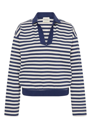 Posse Haisley striped polo-neck T-shirt - Blue