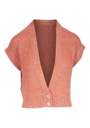 Kinross Cashmere V-neck knitted top - Pink