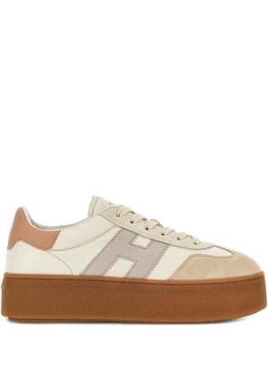 Hogan H698 leather platform sneakers - Neutrals
