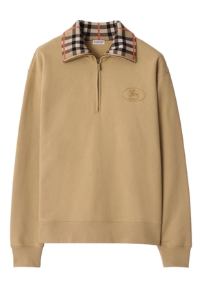 Burberry cotton zip-up sweatshirt - Neutrals