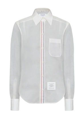 Thom Browne pocket stripe silk organza shirt - White