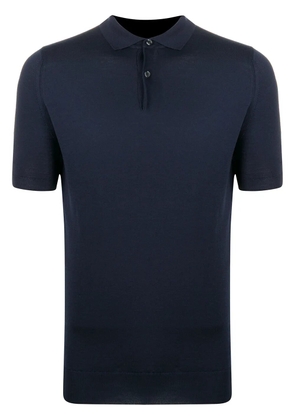 John Smedley fine-knit polo shirt - Blue