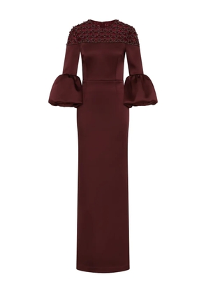 Rebecca Vallance Alora embellished bell-sleeve maxi dress - Red