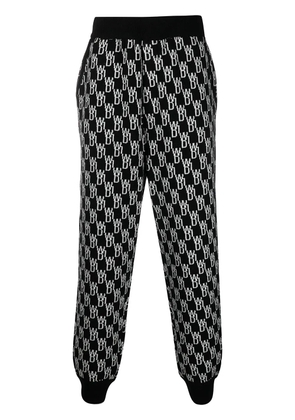 We11done intarsia knit track trousers - Black