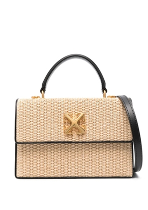 Off-White Jitney 1.4 raffia tote bag - Neutrals