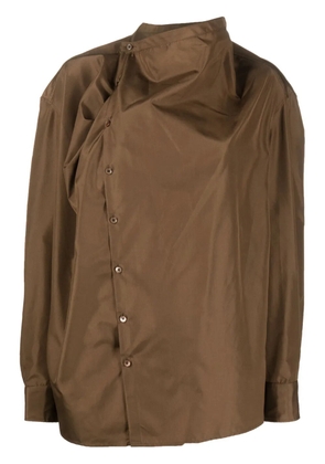 LEMAIRE Soft Collar silk blouse - Brown