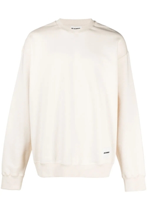 Jil Sander logo-patch cotton sweatshirt - Neutrals