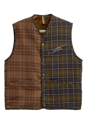 Barbour mixed-tartan pocketed gilet - Brown