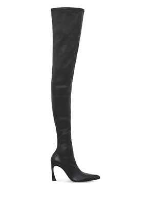 Marine Serre Ms Crush smooth-leather thigh over-the-knee boots - Black