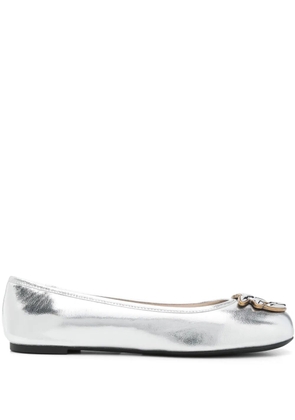 PINKO Love Birds-motif ballet flats - Silver