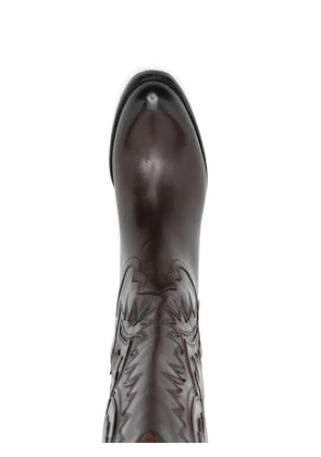 Sartore embroidered cowboy boots - Brown