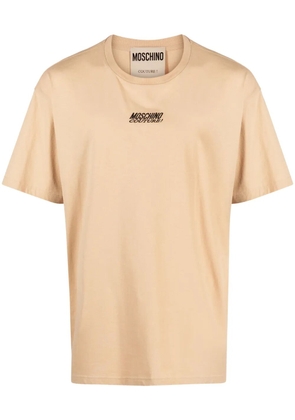 Moschino logo-embroidered cotton T-shirt - Neutrals