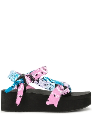 Arizona Love bandana wrapped platform sandals - Black