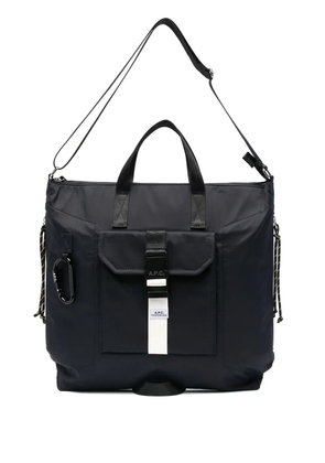 A.P.C. logo-tag tote bag - Blue