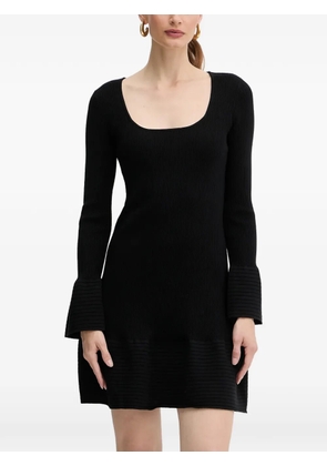 TWINSET long-sleeve ribbed-knit mini dress - Black