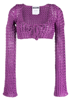 Moschino open-knit cropped top - Purple