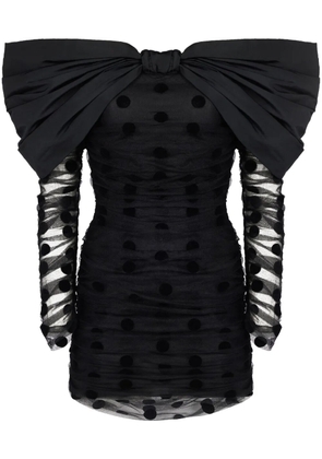 Nina Ricci oversized-bow neckline tulle dress - Black