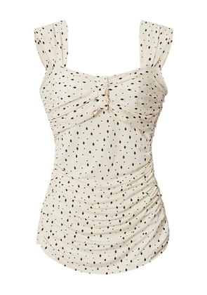 ISABEL MARANT ruched polka-dot top - Neutrals