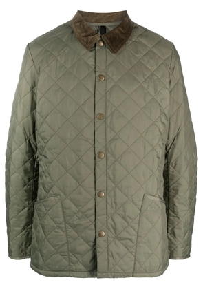 Barbour corduroy-collar diamond-quilted jacket - Green