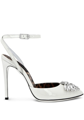 Philipp Plein Vernice 120mm leather pumps - White