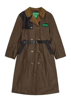 GANNI x Barbour buttoned belted coat - Brown