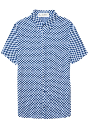 GOD'S TRUE CASHMERE dot knit cashmere shirt - Blue