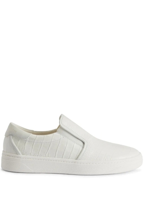 Giuseppe Zanotti GZ94 crocodile-embossed leather slip-on sneakers - White
