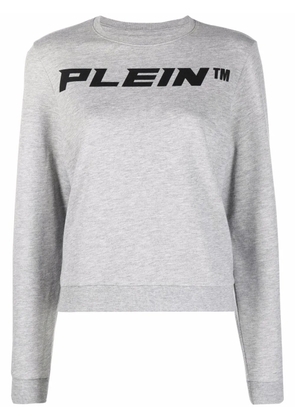 Philipp Plein logo-print mélange-effect sweatshirt - Grey