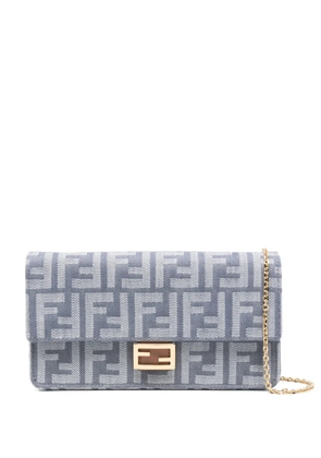 FENDI FF-logo canvas mini bag - Blue