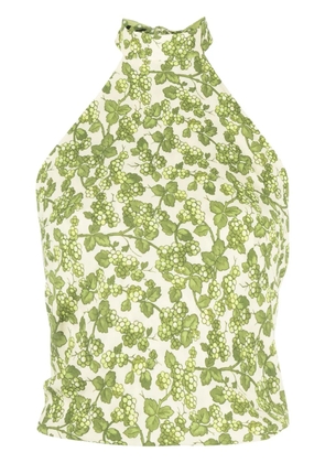 ETRO floral-print halterneck top - Green