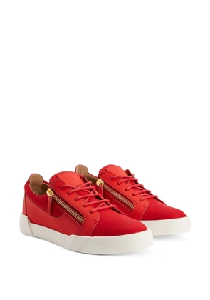 Giuseppe Zanotti panelled low top sneakers - Red
