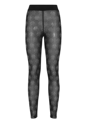 Philipp Plein monogram-pattern leggings - Black