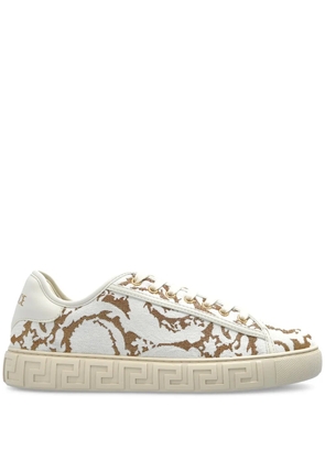 Versace Barocco-jacquard sneakers - White