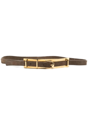 Gucci Pre-Owned plate detail buckled belt - Brown