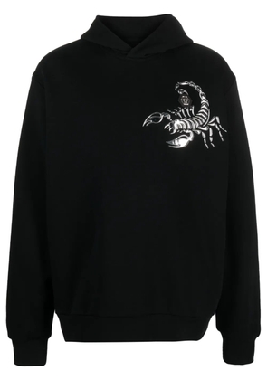 Philipp Plein Scorpion appliqué-detail cotton hoodie - Black