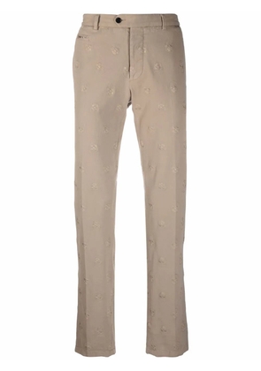 Philipp Plein embroidered skull trousers - Neutrals