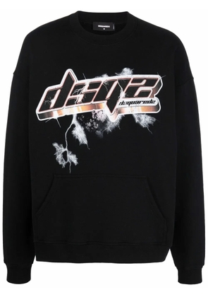 DSQUARED2 logo-print cotton jumper - Black