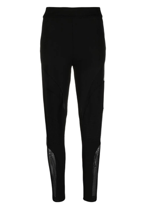 Philipp Plein sheer-panel ribbed stretch leggings - Black