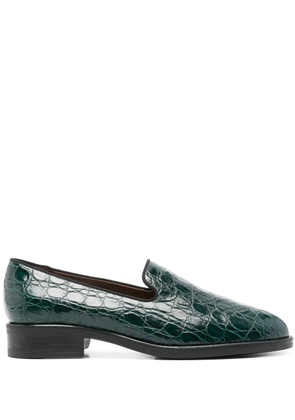 Giuseppe Zanotti crocodile-effect leather loafers - Green