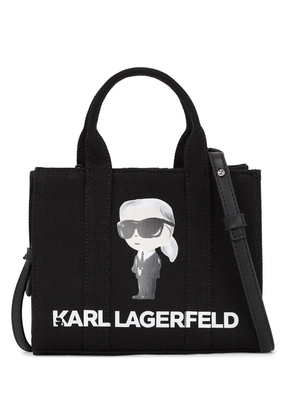 Karl Lagerfeld Ikon Aquarelle canvas tote bag - Black