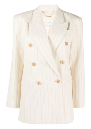 ZIMMERMANN Luminosity pinstriped double-breasted blazer - Neutrals