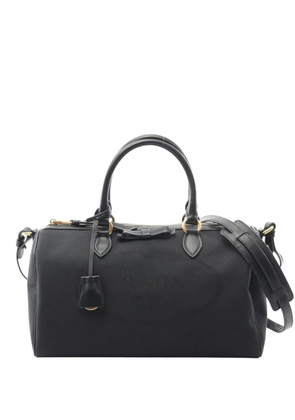 Prada Pre-Owned 2010-2025 Canvas Logo Jacquard Boston Bag satchel - Black