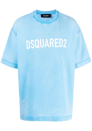 DSQUARED2 logo-print short-sleeve sweatshirt - Blue